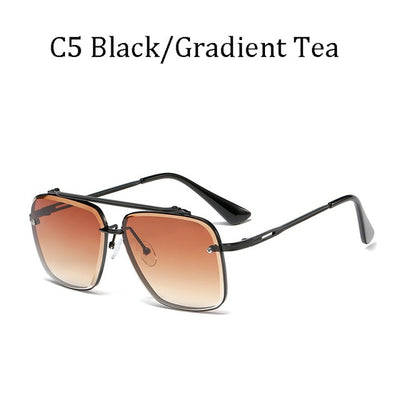Luxury brand design Fashion Classic Mach Six Style Gradient lens Sunglasses Men Vintage Brand Design Sun Glasses Oculos 95527