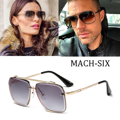 Luxury brand design Fashion Classic Mach Six Style Gradient lens Sunglasses Men Vintage Brand Design Sun Glasses Oculos 95527