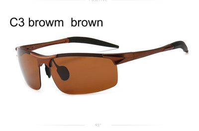 luxury aluminum magnesium polarized sunglasses for men women uv400 2019 Half frame male blue shades driver