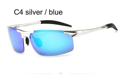 luxury aluminum magnesium polarized sunglasses for men women uv400 2019 Half frame male blue shades driver