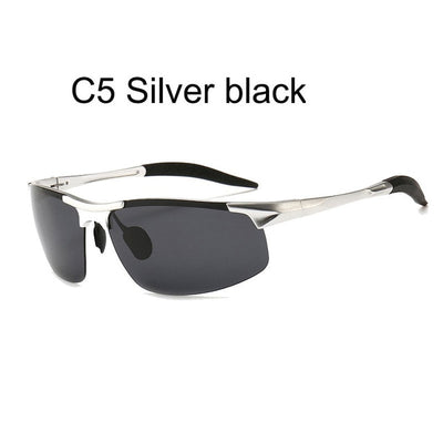 luxury aluminum magnesium polarized sunglasses for men women uv400 2019 Half frame male blue shades driver
