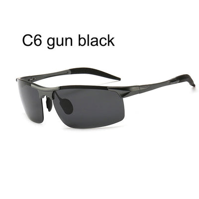 luxury aluminum magnesium polarized sunglasses for men women uv400 2019 Half frame male blue shades driver